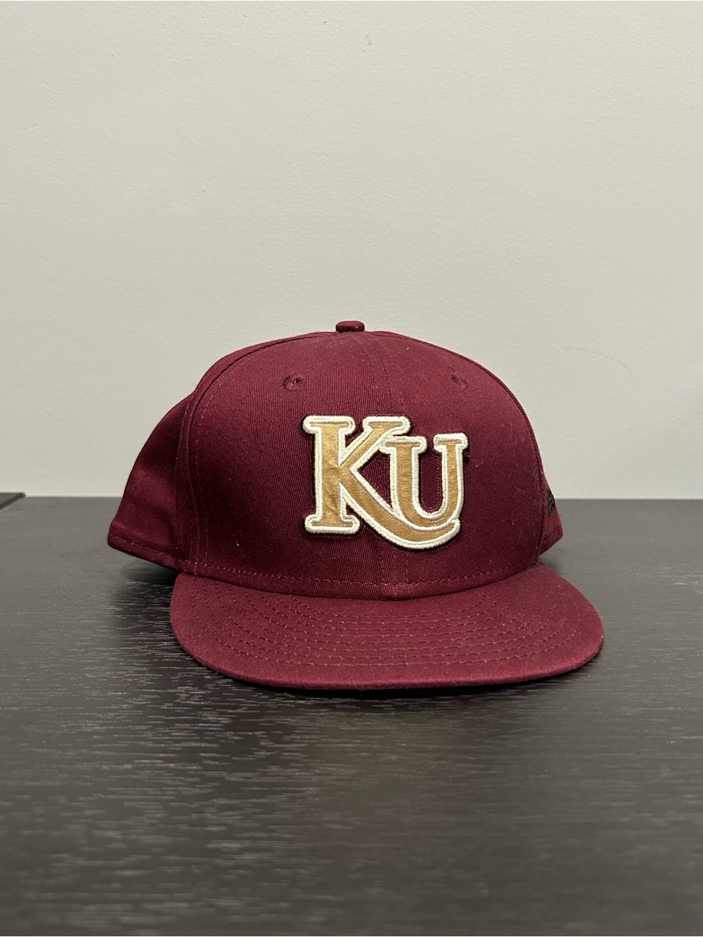Kutztown University Maroon Snapback Hat with Gold Embroidered Logo